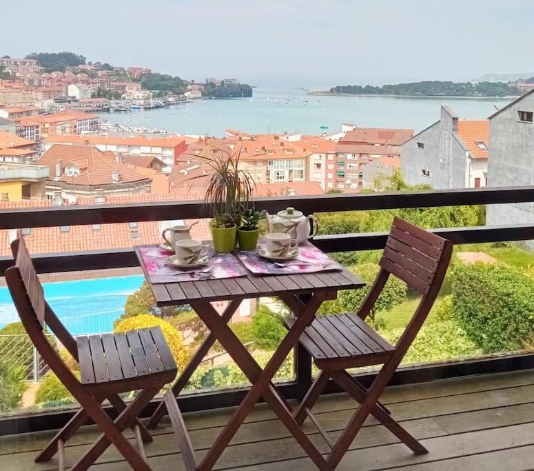 Terraza Y Piscina Con Vistas Espectaculares Al Mar Parking Cubierto Apartment San Vicente De La Barquera Luaran gambar